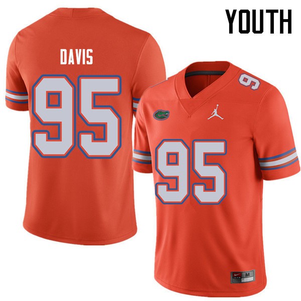 Jordan Brand Youth #95 Keivonnis Davis Florida Gators College Football Jerseys Orange